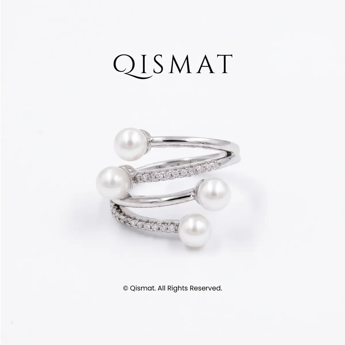 Pearl Cascade Wrap Ring