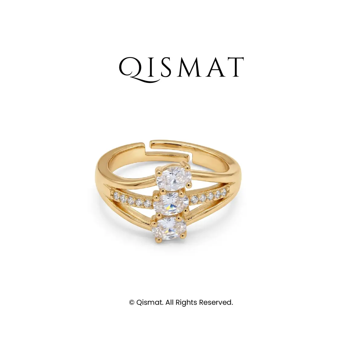 Gold Plated Trinity Oval Ring