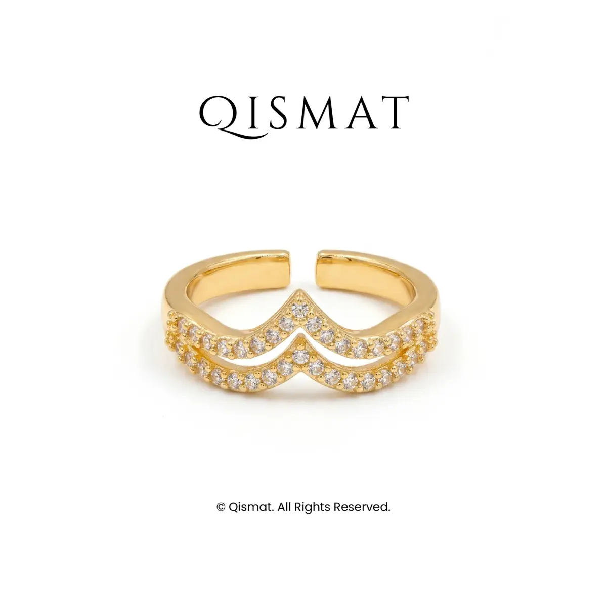 Gold Plated Double Chevron Ring