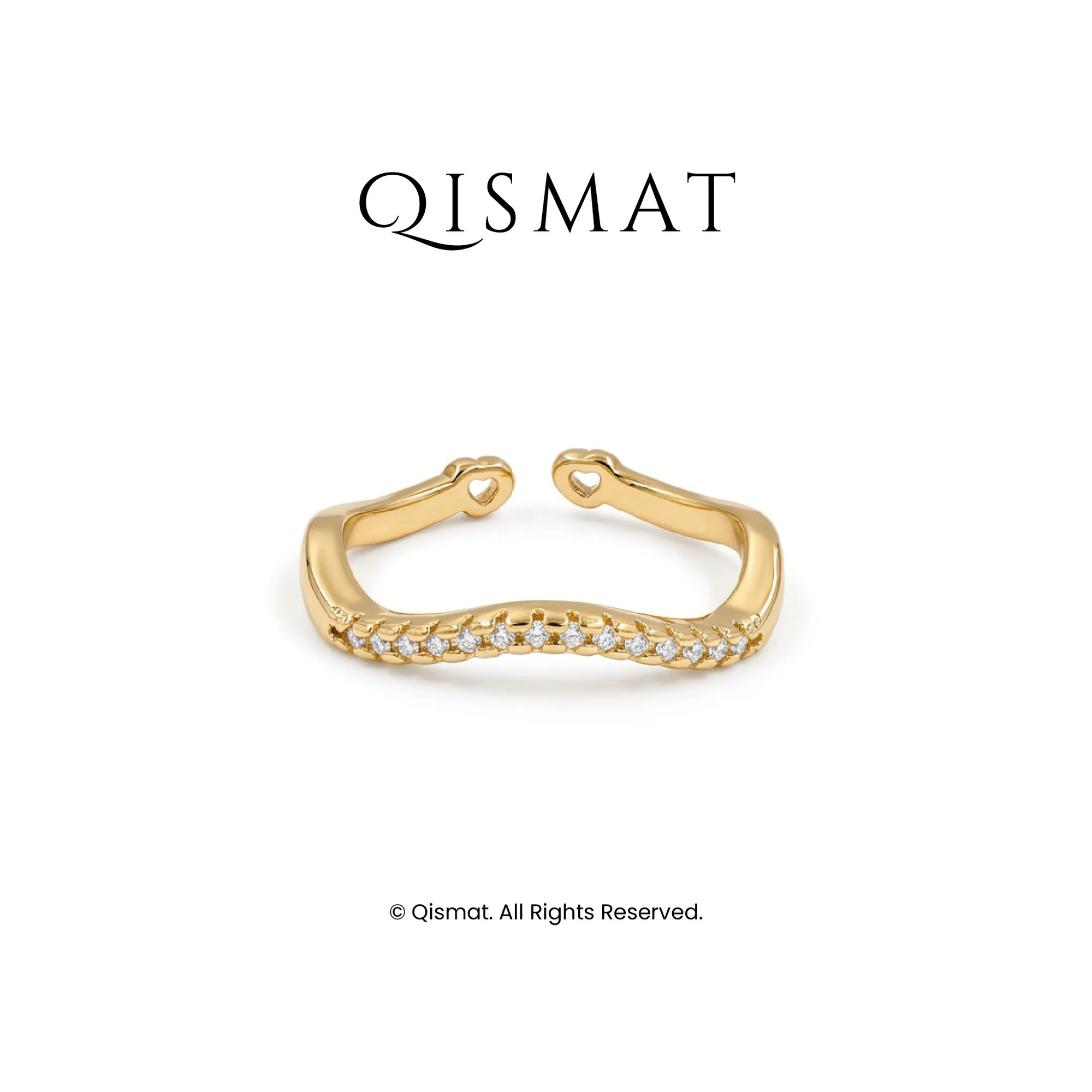 Wave Pavé Open Ring