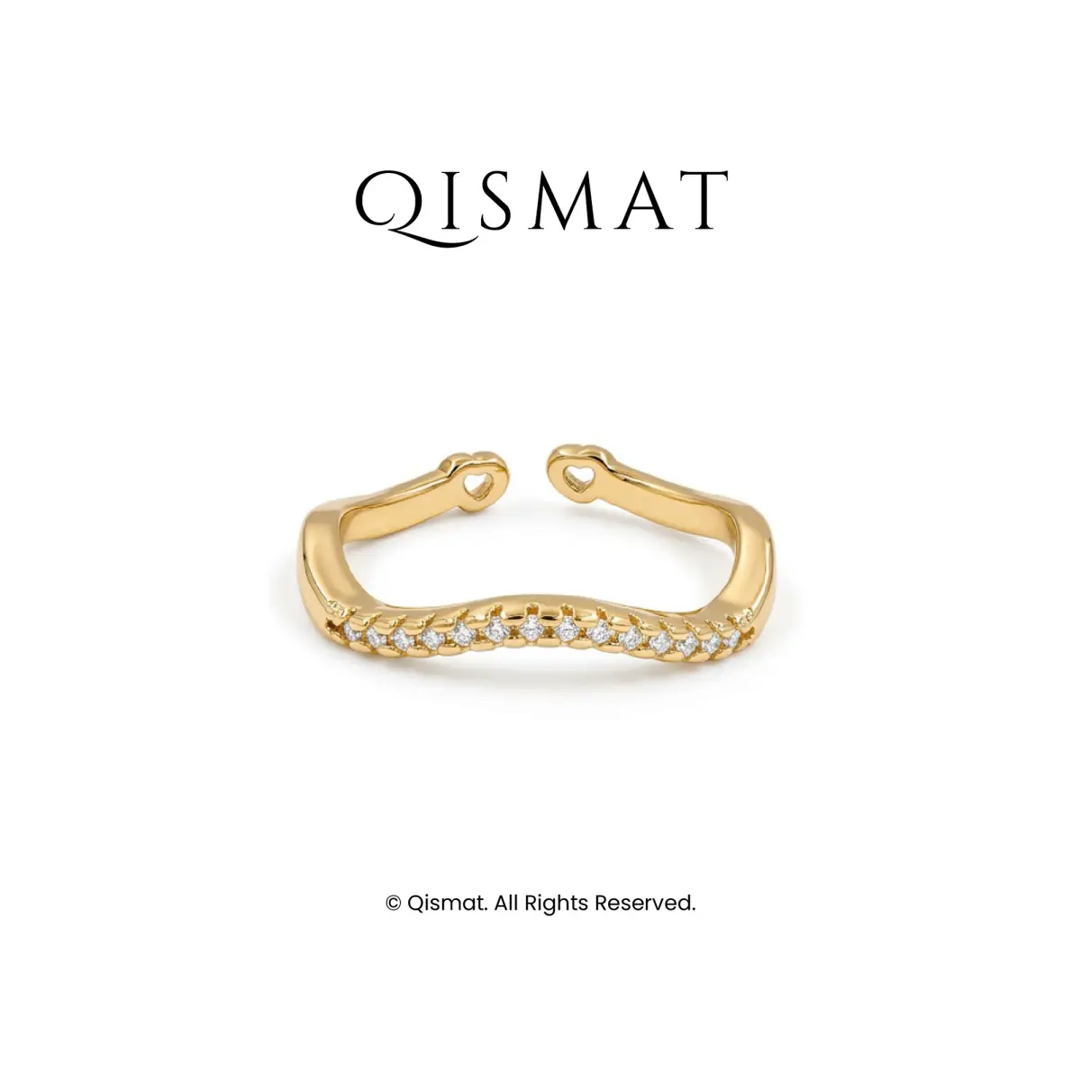 Wave Pavé Open Ring